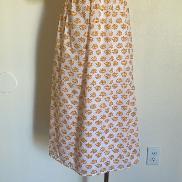 J. Crew Factory Orange Floral Puff-Sleeve Twist-Front Midi Dress Size 8 - Picture 7 of 15